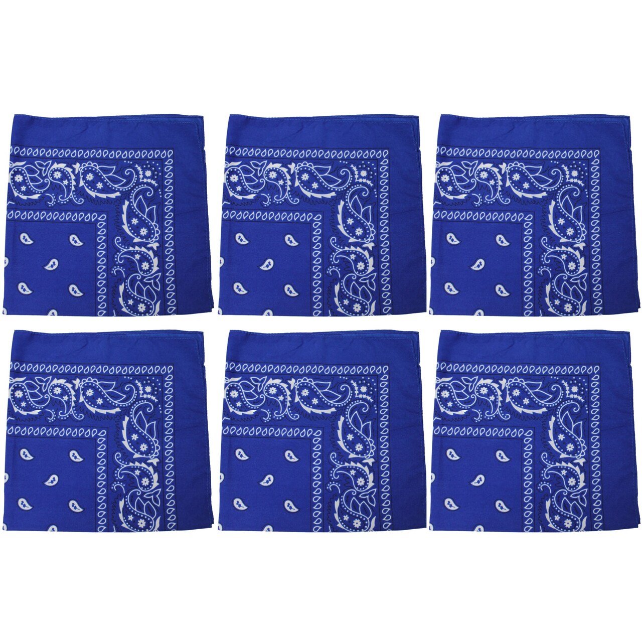 6 Pack Cotton Paisley Bandanas Multi-Purpose Accessories Everyday Use